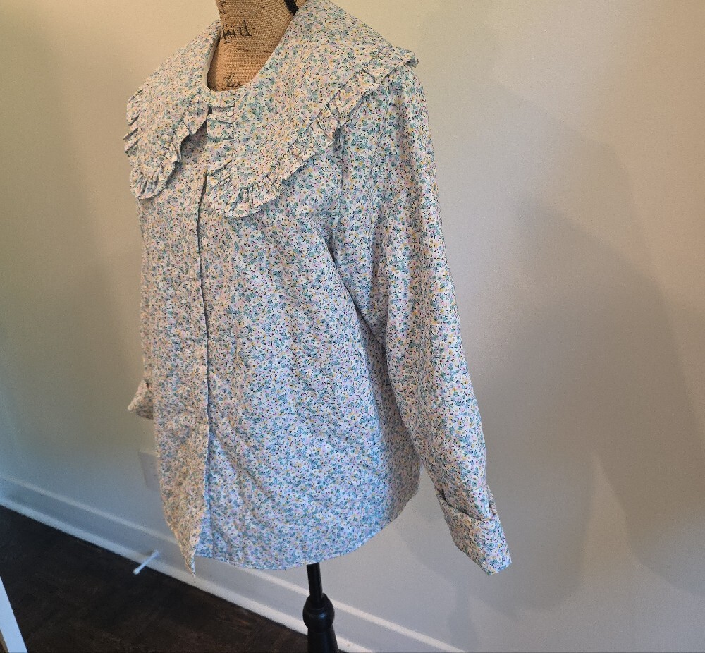 H&M Pastel Floral Ruffle-Collar Puffer Jacket - Picture 5 of 13